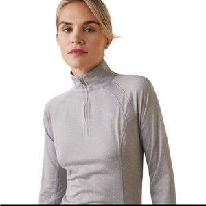 Ariat Small Sunstopper 2.0 Gray Quarter-Zip Top